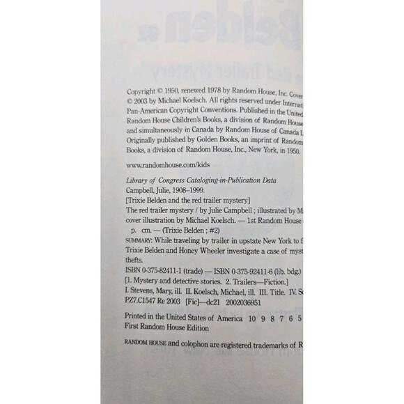 Trixie Belden #1 & 2 The Red Trailer Mystery, Secret of the Mansion Book Set - Picture 4 of 6